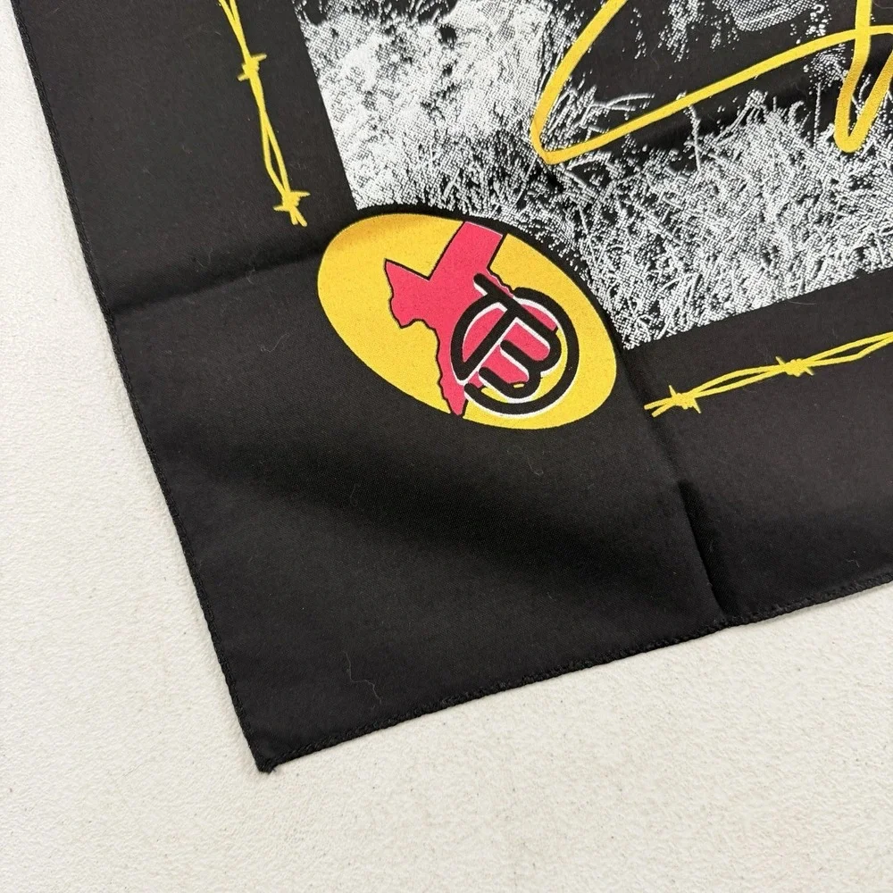 Vintage Tracy Byrd Country Music Black Graphic Texas Bandana Scarf 21